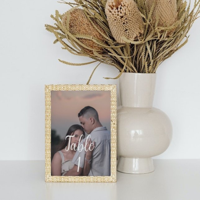 det moderna bröllop-bordsnumret för fotominimalist bordsnummer (Skapare uppladdad)