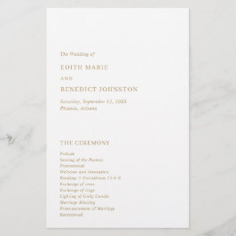 Det moderna Bröllopsprogrammet Guld av minimalisti