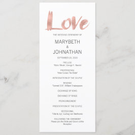 Det moderna Bröllopsprogrammet Ro Guld Kärlek Program