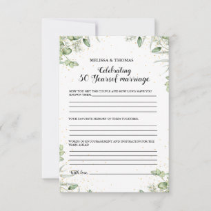 Det moderna femtionde bröllopsfesten-spelkortet fö anteckningskort