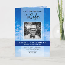 Det moderna Firande Life Funeral Blå himmel-progra
