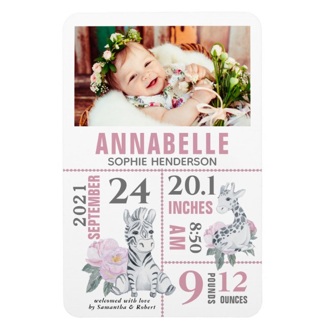 Det moderna Flicka-fågelmeddelandet Magnet (Vertikal)