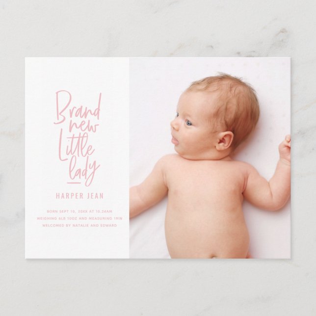 Det moderna födelseattentatet hand plockade flicka helg vykort (Framsida)