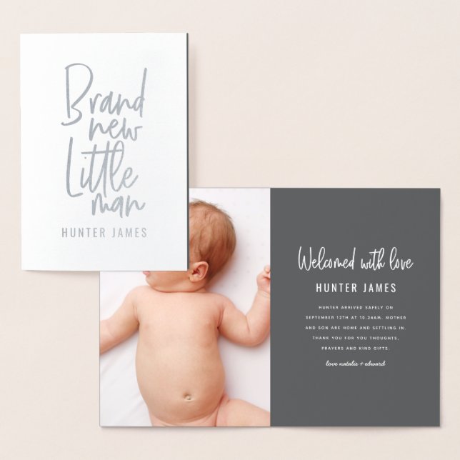 Det moderna födelseattentatet hand plockade pojke folierat kort (Display)