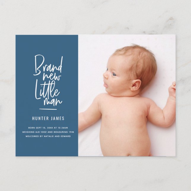 Det moderna födelseattentatet hand plockade pojke helg vykort (Framsida)