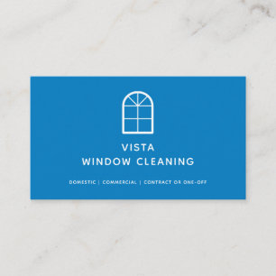 Det moderna fönstret Städning blåminimalistisk Visitkort