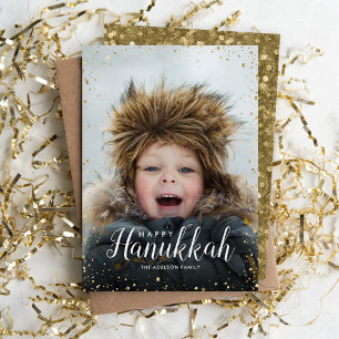 Det moderna fotoet för GlitzFauxglitter överdrar Julkort