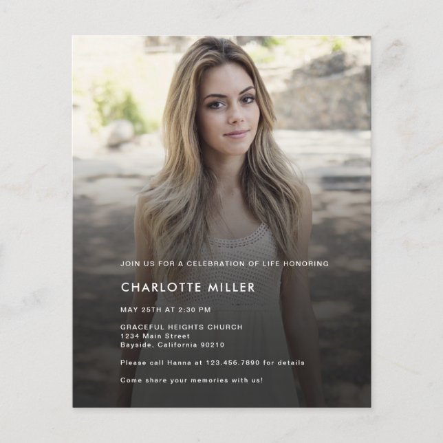 Det moderna fotot Firande i livets begravning Flygblad (Framsidan)