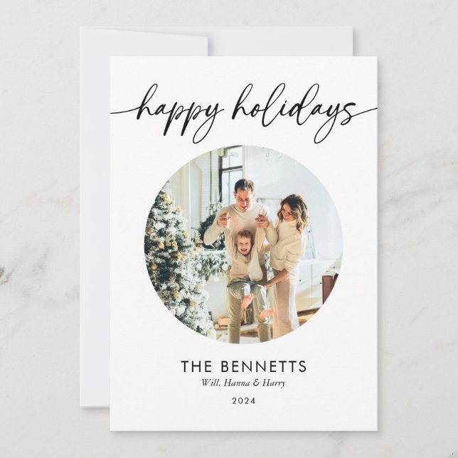 Det moderna Glad helg-året för översyn Julkort (Framsida)