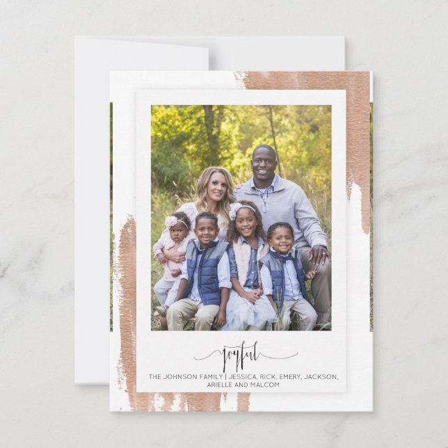 Det moderna Glatta julkortet med guld inslag Julkort (Framsida)