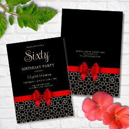 Det moderna Guld-Egyptenen Geometric Red Bow 60:e  Inbjudningar