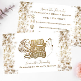 Det moderna Guld-Glitter-Affärskortet Beauty Salon Visitkort