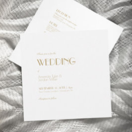 Det moderna Guld-kvadratens minimalistiska deco al Inbjudningar