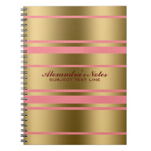 Det moderna Guld och Rosa Rand Mönster Anteckningsbok