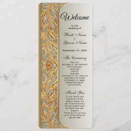 Det moderna Guld Ornate-Bröllopsprogrammet Program