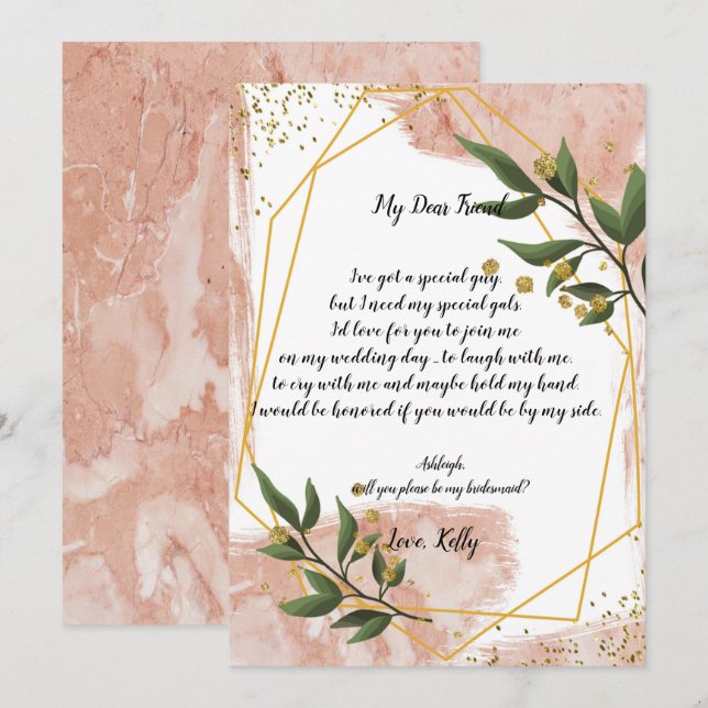 Det moderna Guld Ram-elfte kommer att bli min bril Inbjudningar (Fram/baksida)