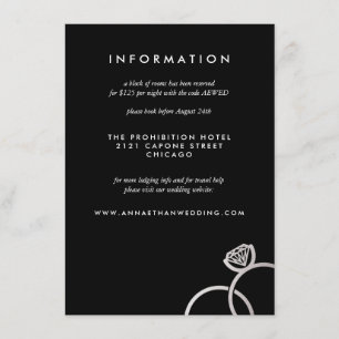 Det moderna informationskortet Silver Ringar Bröll Tilläggskort