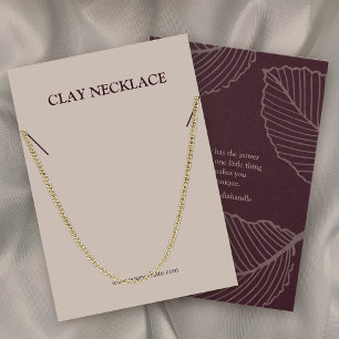 Det moderna judiska Necklace-Visningen Löv Mönster Visitkort