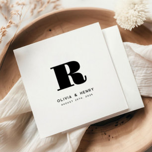 Det moderna klassiska efternamnet Bröllop Pappersservett