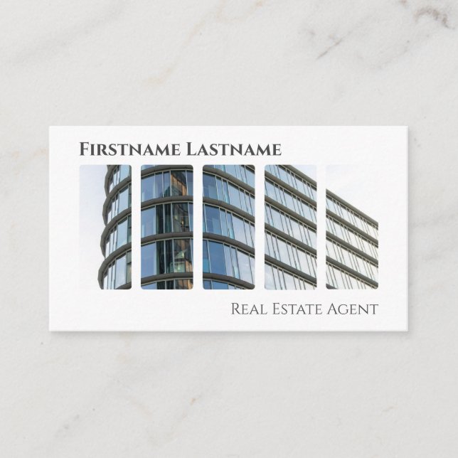 Det moderna kontoret byggnad i Real gods agent QR- Visitkort (Framsida)