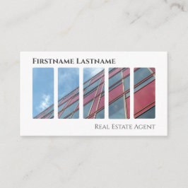 Det moderna kontoret byggnad i Real gods agent QR- Visitkort