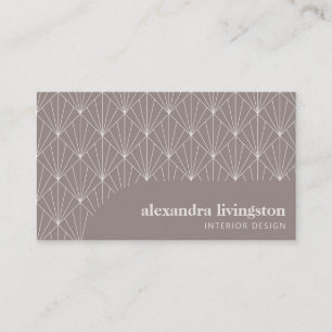 Det moderna Kreativet Art Deco Taupe Brown Profess Visitkort