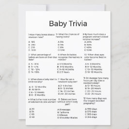 Det moderna manuset baby trivia-spelet babyduschsp