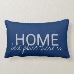 Det moderna marinblåa HEM- bäst stället där är Lumbarkudde<br><div class="desc">Det moderna marinblåa kulöra familjHEMMET "bäst ställe där är" kudder
Du kan lätt ändra texten.</div>