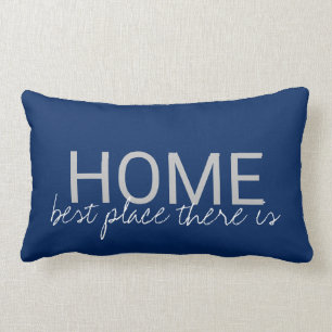 Det moderna marinblåa HEM- bäst stället där är Lumbarkudde