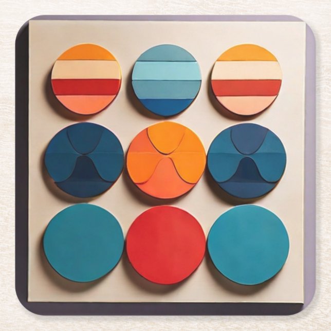 Det moderna medelårhundradets geometriska Mönster Underlägg Papper Kvadrat (Framsidan)