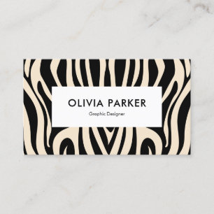 Det moderna minimalistiska Affärskortet Zebra Rand Visitkort