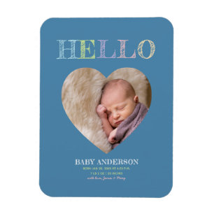 Det moderna minimalistiska Baby-fotomeddelandet om Magnet