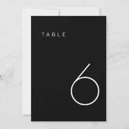 Det moderna minimalistiska Bordsnumret Black and W Inbjudningar