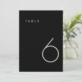 Det moderna minimalistiska Bordsnumret Black and W Inbjudningar