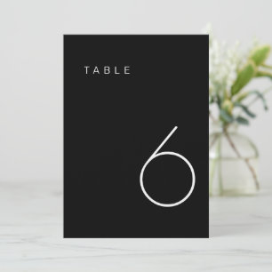 Det moderna minimalistiska Bordsnumret Black and W Inbjudningar