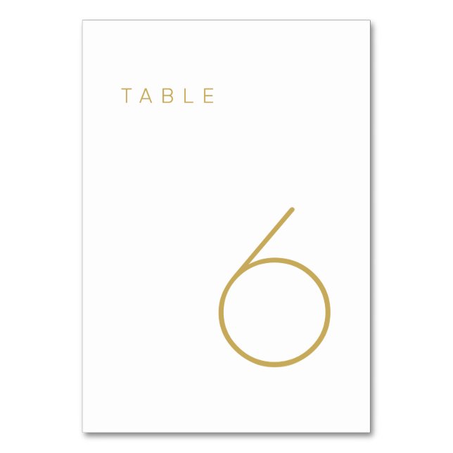 Det moderna minimalistiska Bordsnumret Guld och Vi Bordsnummer (Framsidan)