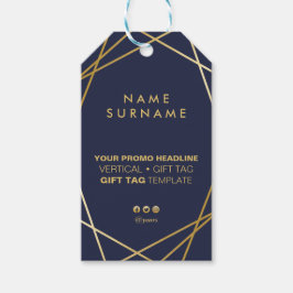 Det moderna, minimalistiska Guld-geometriska Lodrä Presentetikett