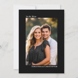 Det moderna minimalistiska Lodrät Photo Black Bröl Inbjudningar