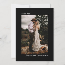 Det moderna minimalistiska Lodrät Photo Black Bröl Inbjudningar