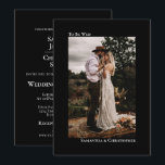 Det moderna minimalistiska Lodrät Photo Black Bröl Inbjudningar<br><div class="desc">Den här vackra svarta bröllopsinbjudan är modern, minimalistisk och enkel. Den har en lodrät- eller porträtt-orienterad design med ditt foto på framsidan omgiven av bildtexten "To Be Wed" och namnen. Baksidan innehåller alla standardformuleringar för bröllopsinbjudan tillsammans med ett valfritt utrymme för din webbplats. Konstnärlig och unik väg till inbjudan för...</div>