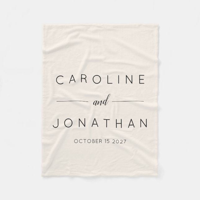 Det moderna, minimalistiska skriptet Elfenbenskust Fleecefilt (Framsidan)