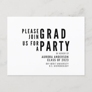 Det moderna minimalistiska Studenten 2023 Party Vykort