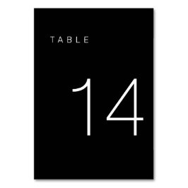 Det moderna minimalistiska svartvita Bordsnumret 1 Bordsnummer