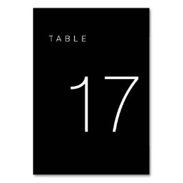 Det moderna minimalistiska svartvita Bordsnumret 1 Bordsnummer