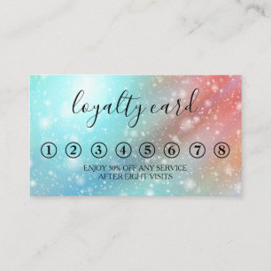 Det moderna minimalistkortet Glitter Bokeh Loyalty Visitkort
