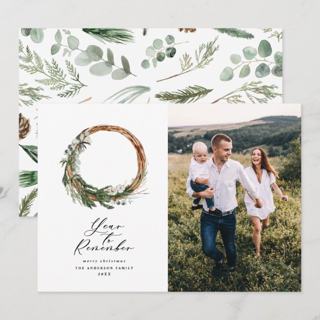 Det moderna minimiåret för att minnas helgdag bota julkort (Fram/baksida)