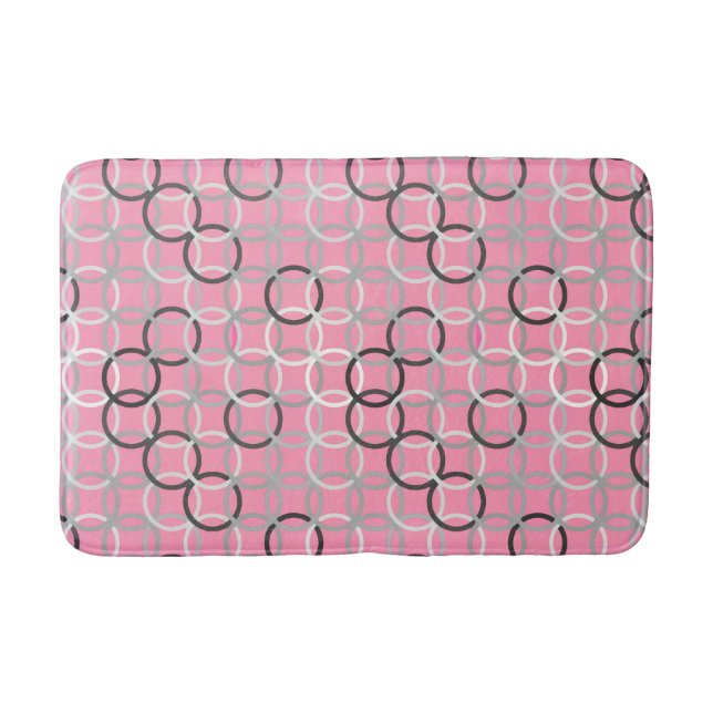 Det moderna Mitt--Århundradet cirklar, korallrosor Badrumsmatta (Framsidan)