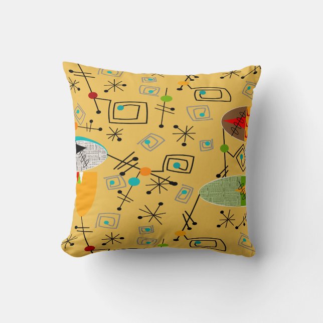 Det moderna Mitt--Århundradet kudder ovalermönster Kudde (Framsida)