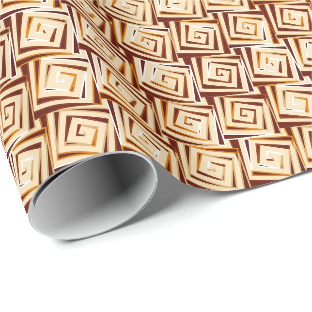 Det moderna Mitt--Århundradet kvadrerar spiraler - Presentpapper (Rullad Hörn)