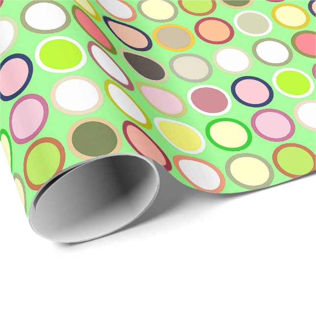 Det moderna Mitt--Århundradet pricker - limefrukt Presentpapper (Rullad Hörn)
